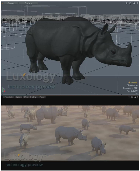 The instance replicator in modo 401 lets you create a herd of animals based on a single model.