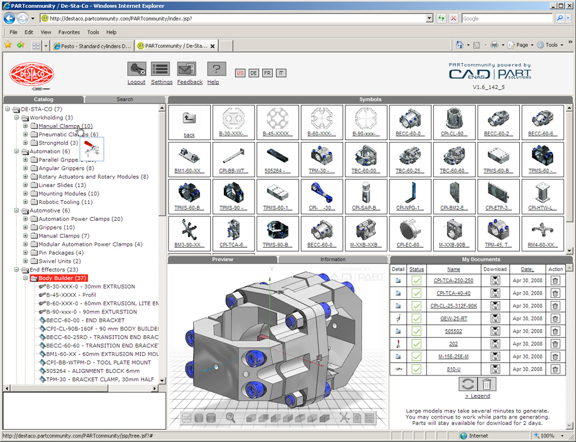 PARTsolutions' PARTcommunity, as implemented by Dastaco in its Web-hosted portal for standard parts.