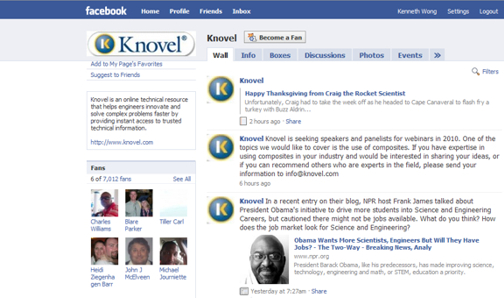 Think you can stump a Knovel expert? Give it a shot at Knovel's Facebook fan page.