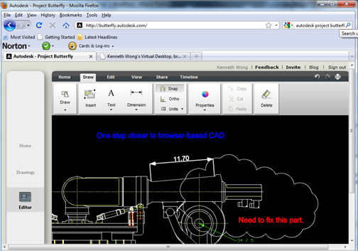 Autodesk Project Butterfly flutters towards cloud computing, or CAD in a browser window.