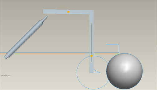 3D view of the kicking mechanism.