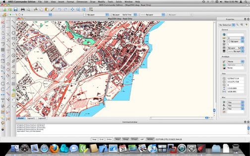 Graebert's ARES for Mac (shown here with a geospatial file) is set to become available in the second quarter of the year.