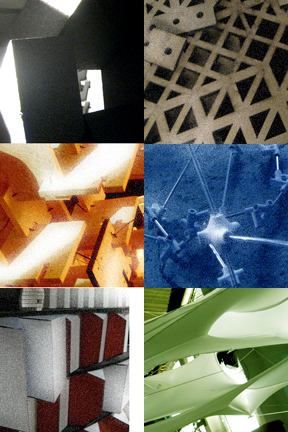 A collage of shapes and forms, the outcome of SmartGeometry 2010 workshop clusters.