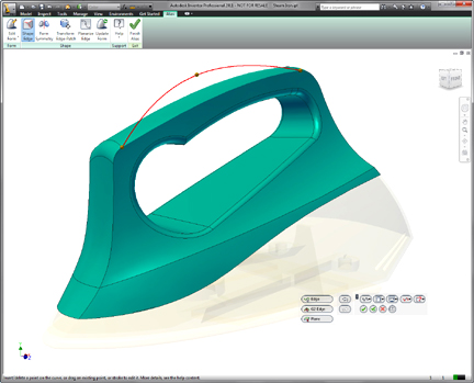 Alias Design for Inventor plug-in gives you access to edge manipulation, shape symmetry, vertex editing, and other Alias tools right from within Inventor.