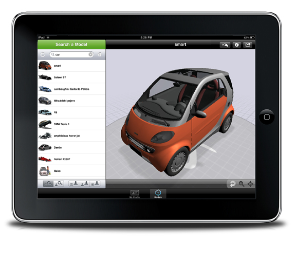 Dassault Systemes released 3DVIA Mobile HD for iPad.