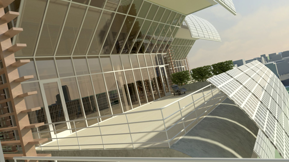 Building exterior, rendered in 3ds max using iray renderer.