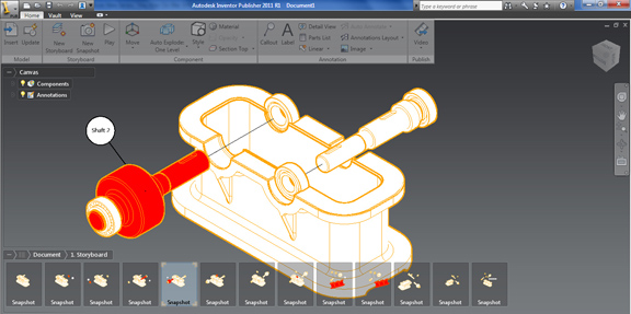 Autodesk Inventor Publisher 2011, for creating interactive technical documents based on 3D CAD models.