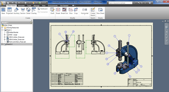 A DWG file created in Autodesk Inventor 2011.