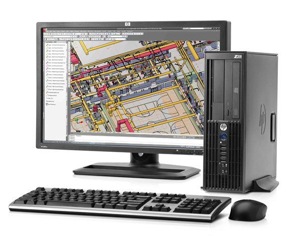 HP Z210 entry-level workstation, shown here in mini-tower model.
