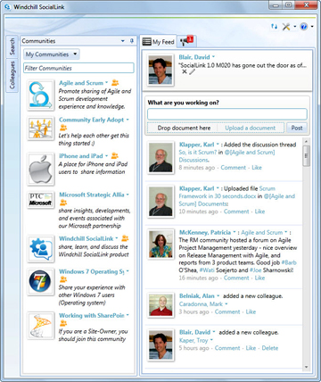 The new Windchill SocialLink desktop client gives you access to both communities and friends.