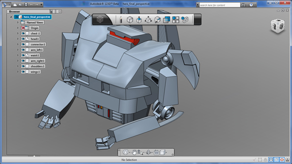 Autodesk 123d, a free push-pull 3D modeler based on Inventor Fusion, now in Beta.