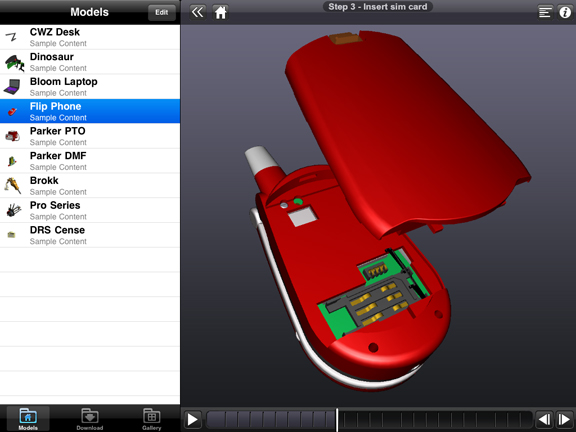 Inventor Publisher Viewer for the iPad, Autodesk's app for delivering interactive 3D files.