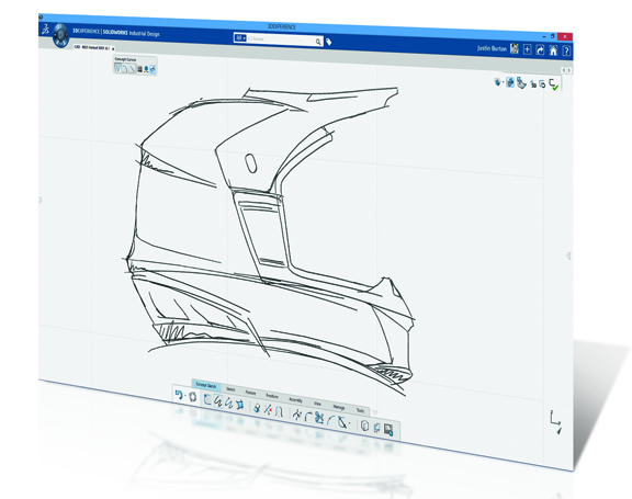 SolidWorks Industrial Design with sketching on 3D planes.