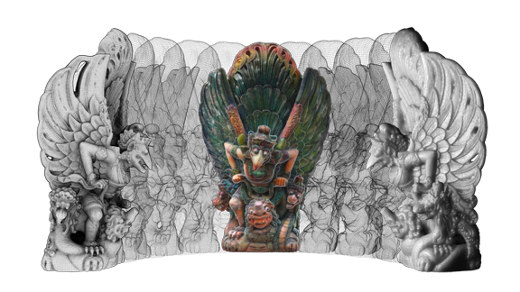 Autodesk Project Memento, shown here with the model of a Garuda (a Southeast Asian mythical humanoid bird) , reconstructed from scans of a statue.