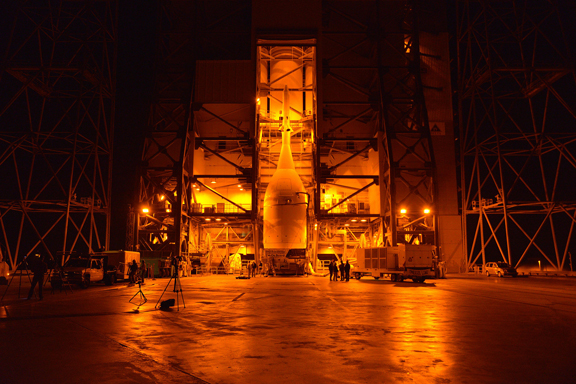 NASA Orion on its launch pad (image courtesy of NASA)