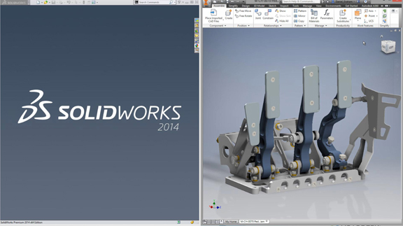 Showing in support for associative SolidWorks editing inside Autodesk Inventor in 2016 product line.