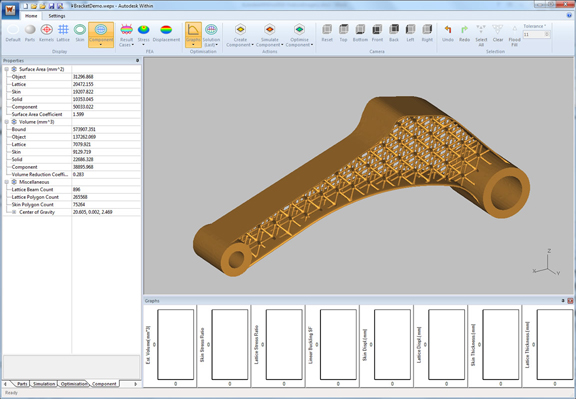 Autodesk Within lets you fill the geometric volume of an imported part with lattice structures.