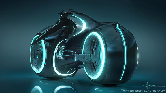 Tron Lightcycle Design by Daniel Simon. Copyright Disney Enterprises (Image courtesy of Daniel Simon).