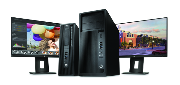 The new HP Z240 entry-level workstation, shown here in small form factor and regular desktop editions (image courtesy of HP).