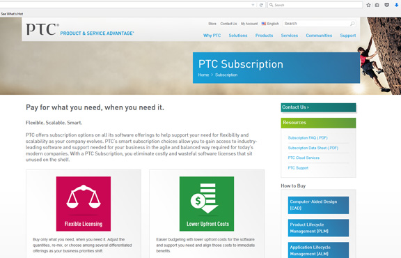PTC begins offering subscription for its entire portfolio. 
