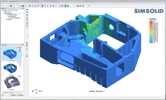 SIMSOLID, launched in December 2015, employs a mesh-less method to run analysis directly on CAD geometry, the company states.