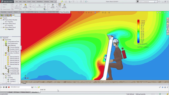 SolidWorks Flow Simulation - seated position offers protection