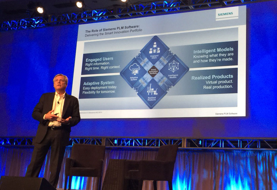 Siemens PLM Software President and CEO Chuck Grindstaff opens the 2015 Siemens PLM Connection Americas User Conference.