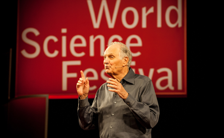 Alan Alda addressing the World Science Festival. Image courtesy of the world Science Festival.