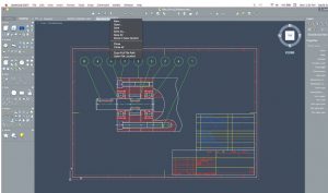 AutoCAD 2017 for the Mac features a more organized interface, with a toolbar across the top of the drawing area, panels anchored on the left and right, and the Command window and Status Bar anchored at the bottom. File tabs let you easily switch between multiple open drawings.
