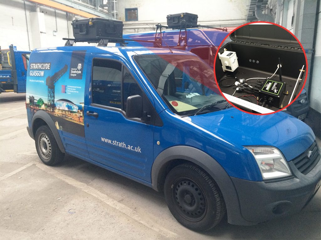 Mobile air quality system integrated in vans. Image courtesy of Libelium/CENSIS.