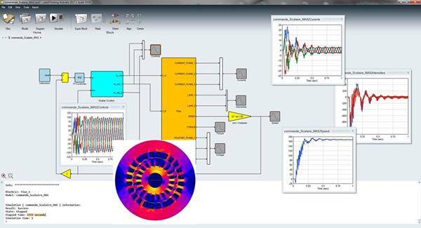 Flux 12.3 offers co-simulation with solidThinking Activate system simulator. Image courtesy of Altair Engineering Inc.