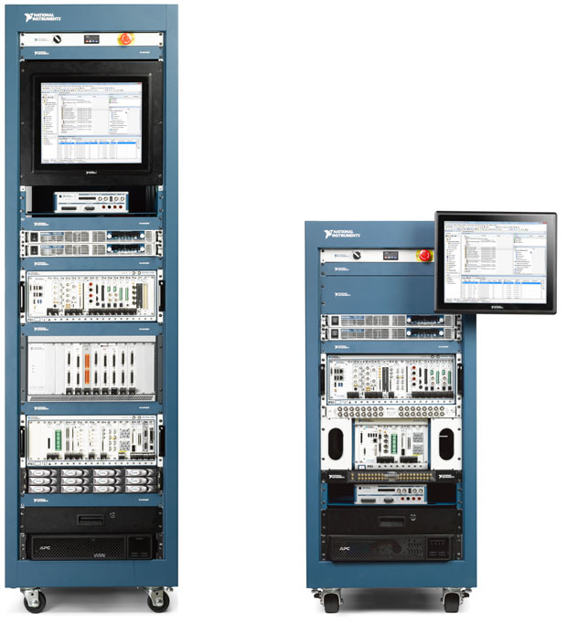 NI's new ATE Core Configurations deliver the mechanical, power and safety infrastructure to help test organizations in various industries accelerate the design and deployment of test systems. Available on 24U and 40U rack-based configurations, these customizable units support hundreds of instrumentation types and global power environments. Image courtesy of National Instruments.