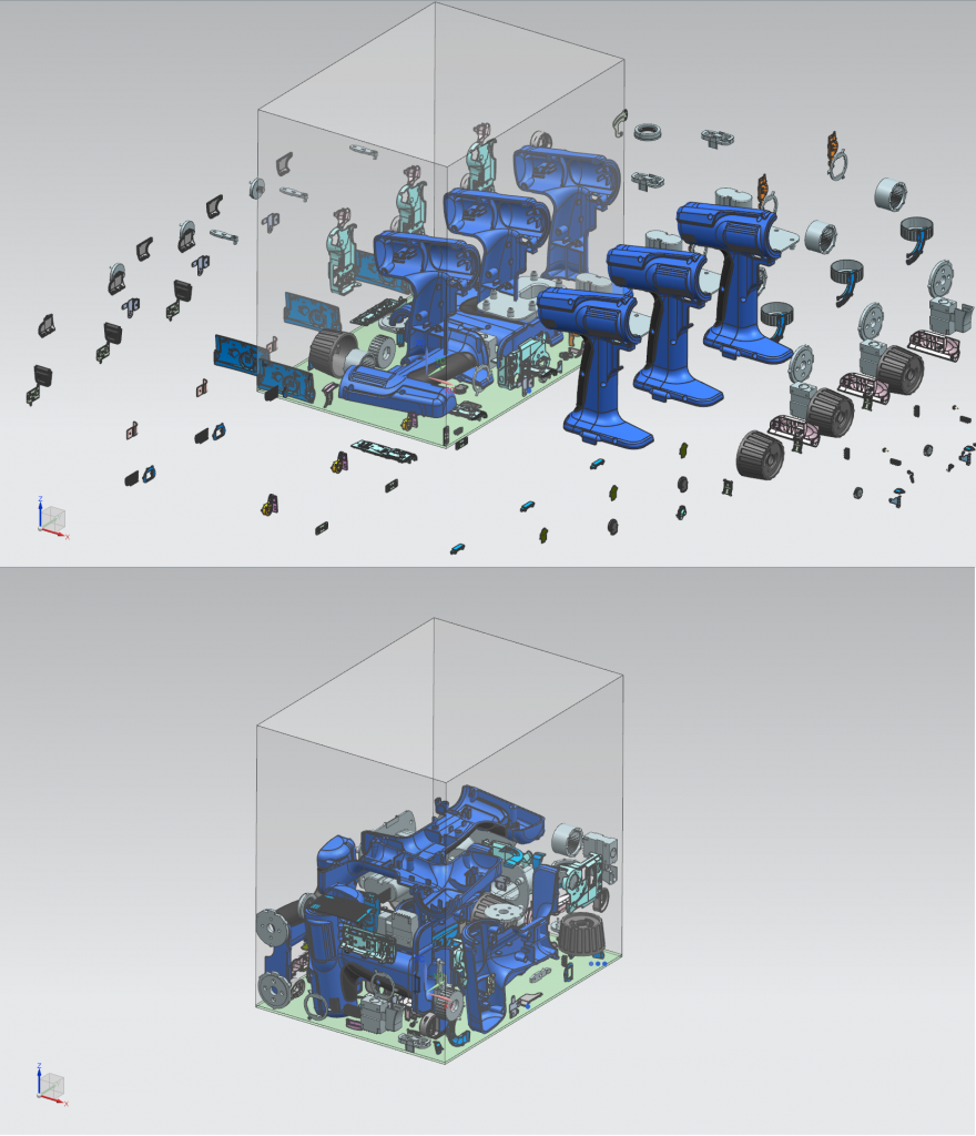 3D nesting in Siemens NX allows users to maximize the number of prints that can be executed within the build volume of the HP Multi Jet Fusion printer.Image courtesy of Siemens PLM Software.