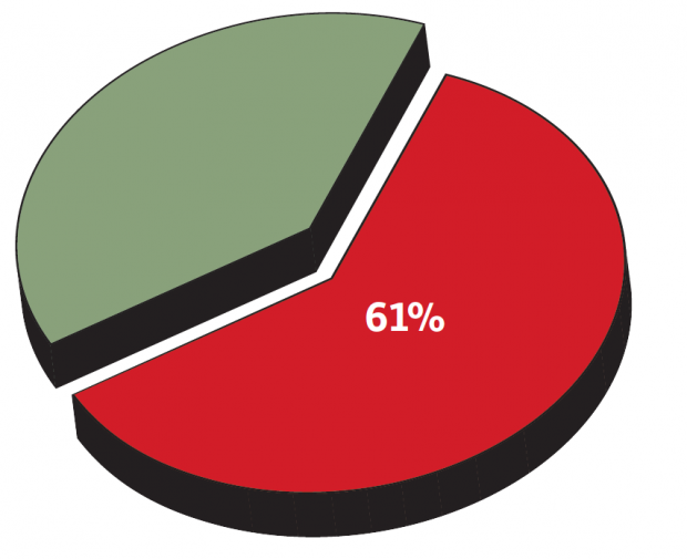 61% of the breaches in identity fraud cases are caused by stolen credentials. Source: Michael Mandato, System Care Inc.