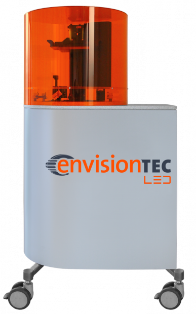 The Perfactory 4 LED XXL DLP (digital light processing) technology-based 3D printer can make end-use parts, functional prototypes, manufacturing aids and investment casting patterns. Image courtesy of EnvisionTEC Inc.