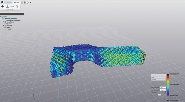 nTopology’s Element software incorporates FEA-driven optimization of complex structures. Images courtesy of nTopology.