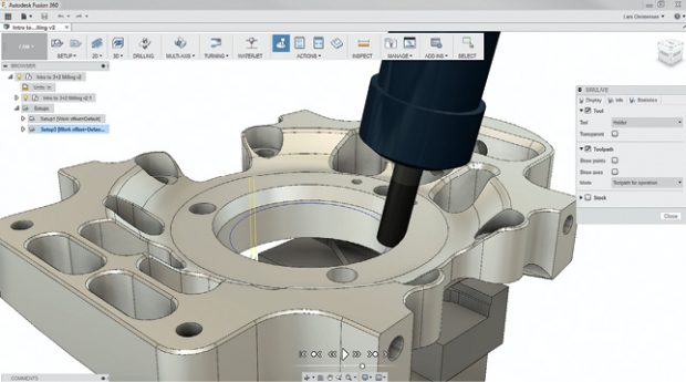 Fusion 360 combines industrial and mechanical design, simulation, collaboration and machining in an integrated concept-to-production toolset. Image courtesy of Autodesk.