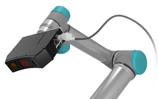 An HDI Compact 3D scanner can be deployed as on the desktop, embedded in devices or integrated into a system such as this robotic arm. Image courtesy of Polyga Inc.