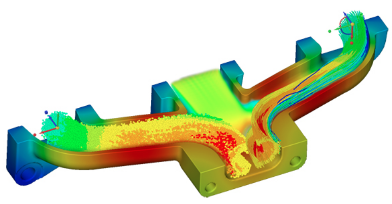 GPU-powered parallel processing allows instant display of complex fluid flow and thermal results. Image courtesy of ANSYS.