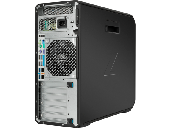 This back-panel view of the HP Z4 workstation shows some of its available interfaces and expansion slots. Image courtesy of HP Inc.