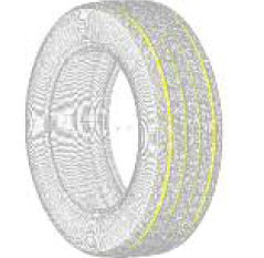 The finite element mesh of Cooper's CS4 tire shown here provides designers with a topographically accurate tread region.