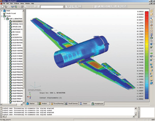This is an NEi Nastran Tension-Only Quad Element analysis specifically created to model highly nonlinear behavior of load transfers in wing and fuselage structures. 
