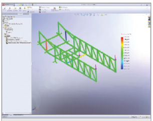 COSMOSWorks Designer allows users to plot the shear force and bending diagrams for all or selected structural members.