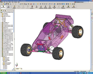 The SPEC APC benchmark uses this assembly model of a car to exercise various functions in SolidWorks 2007.